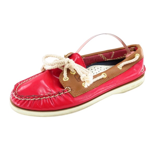 Sperry Top-Sider Size 6.5 M Red Boat Shoe Shoes Patent Leather‎ Women 9296047 - Picture 1 of 8